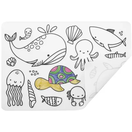 Mantel para colorear reutilizable Océano | Set creativo infantil