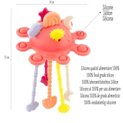 Mordedor sensorial Luna rojo | Juguete de silicona bebé