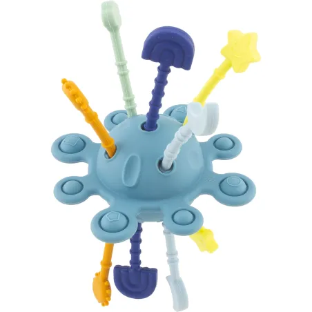 Mordedor sensorial Luna azul | Juguete de silicona bebé