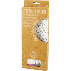 Mantel para colorear reutilizable Granja | Set creativo infantil