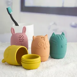 Set juguetes de baño silicona pastel para bebé | Japitelsa Kids