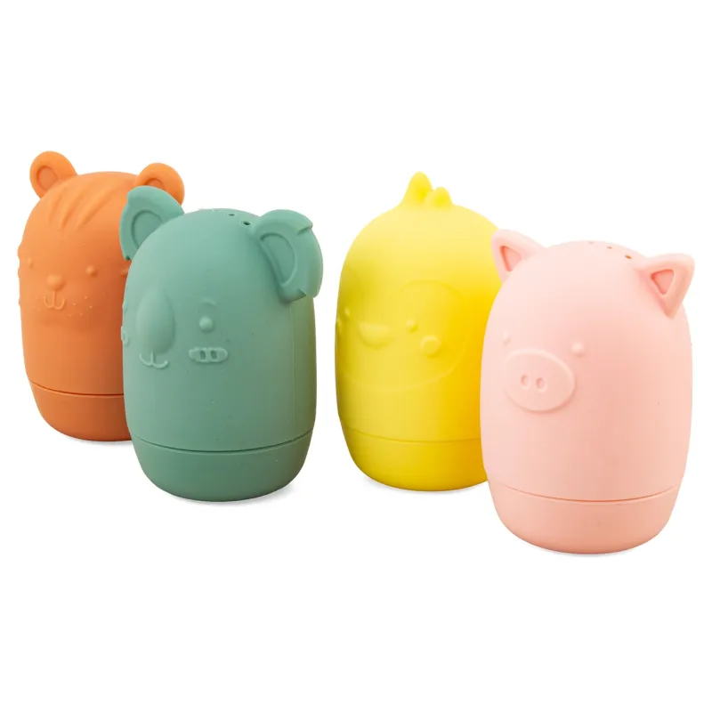 Set juguetes de baño silicona colores para bebé | Japitelsa Kids