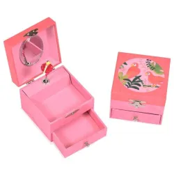 Caja musical infantil rosa con bailarina | Loro