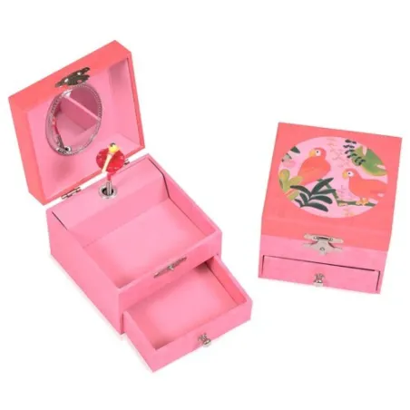 Caja musical infantil rosa con bailarina | Loro