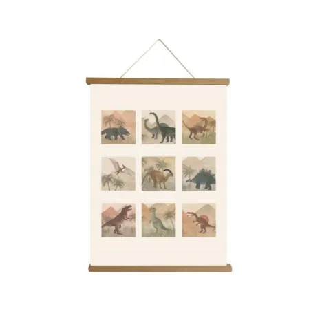 Póster infantil dinosaurios A2 con madera magnética