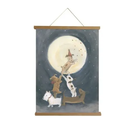Póster infantil perritos A2 con madera magnética