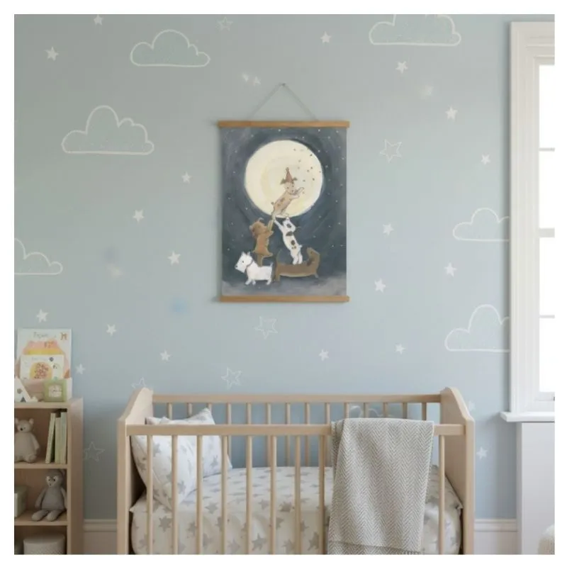 Póster infantil perritos A2 con madera magnética