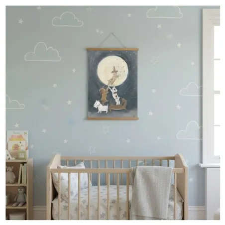 Póster infantil perritos A2 con madera magnética