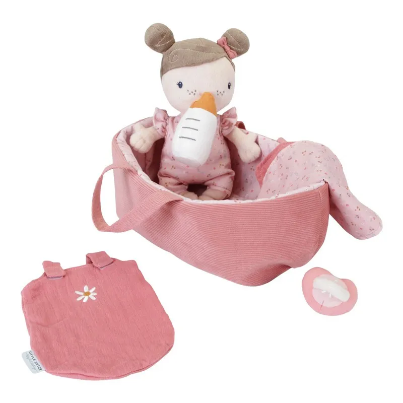 Bebé rosa Little Dutch con capazo y accesorios
