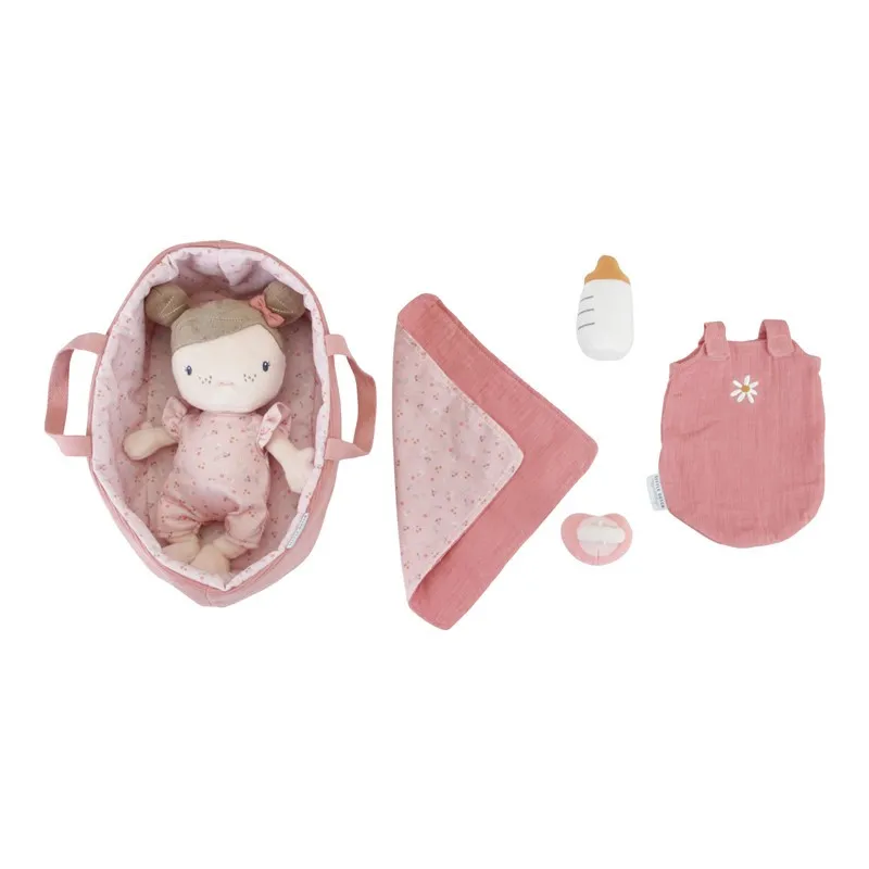 Bebé rosa Little Dutch con capazo y accesorios