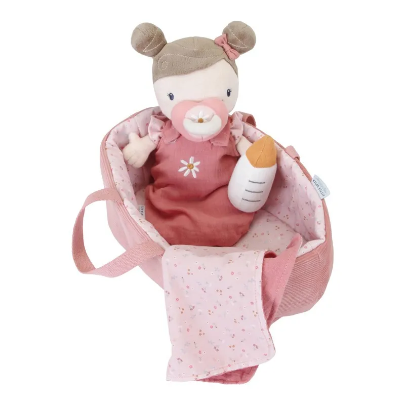 Bebé rosa Little Dutch con capazo y accesorios