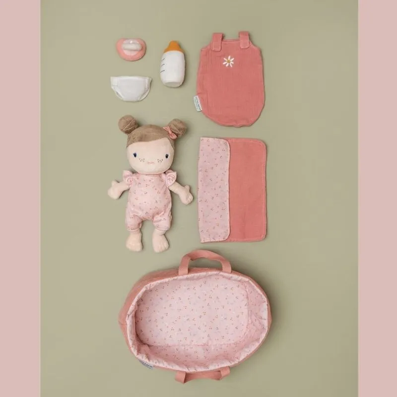 Bebé rosa Little Dutch con capazo y accesorios