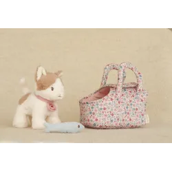 Gatito de peluche Marley con bolsa floral