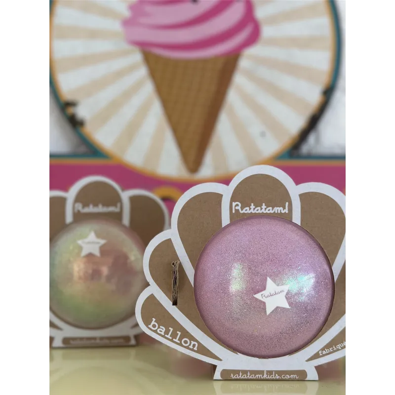 Pelota Glitter Ratatam Rosa 10 cm | Japitelsa Kids