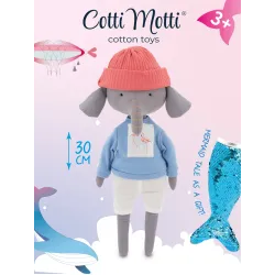 Alicio el Elefante con ropa intercambiable | Peluche algodón