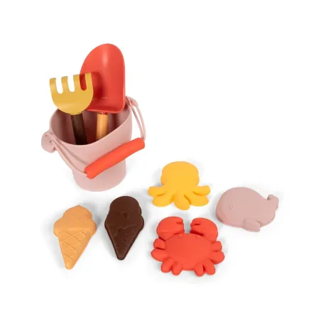 Set de playa silicona niños | Cubo y moldes arena
