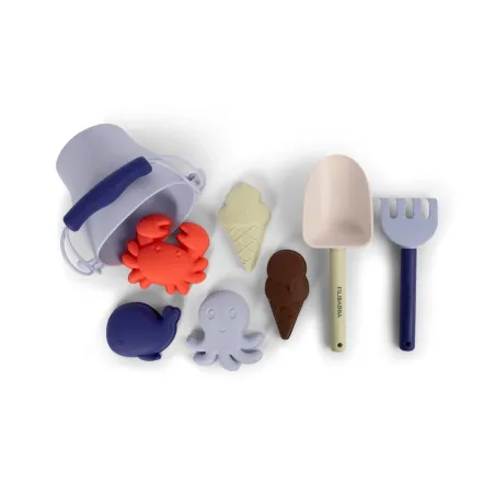 Set de playa silicona niños | Cubo y moldes arena