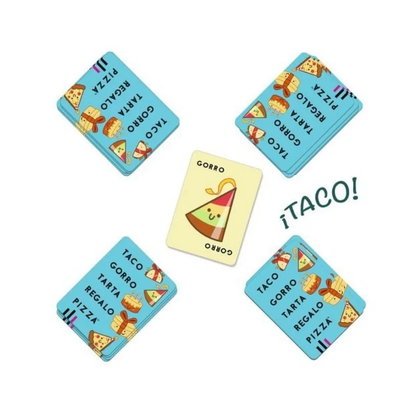 Taco Gorro Tarta Regalo Pizza | Juego de cartas familiar