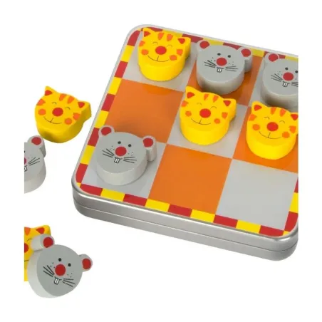 Tres en raya magnético Gato y Ratón | Juego portátil infantil
